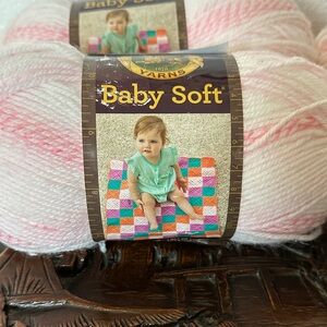 Baby Soft Pastel Pink Variegated Yarn - Soft Acrylic Skein Lion Brand